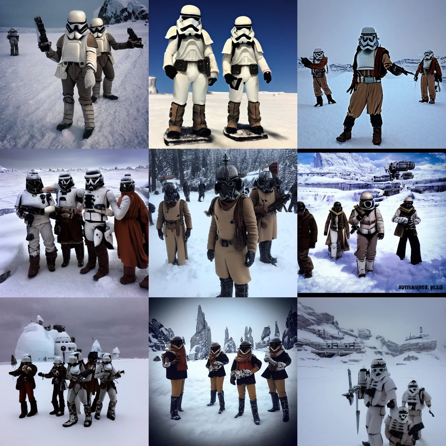 Prompt: steampunk snowtroopers on hoth after the battle, iphone photo