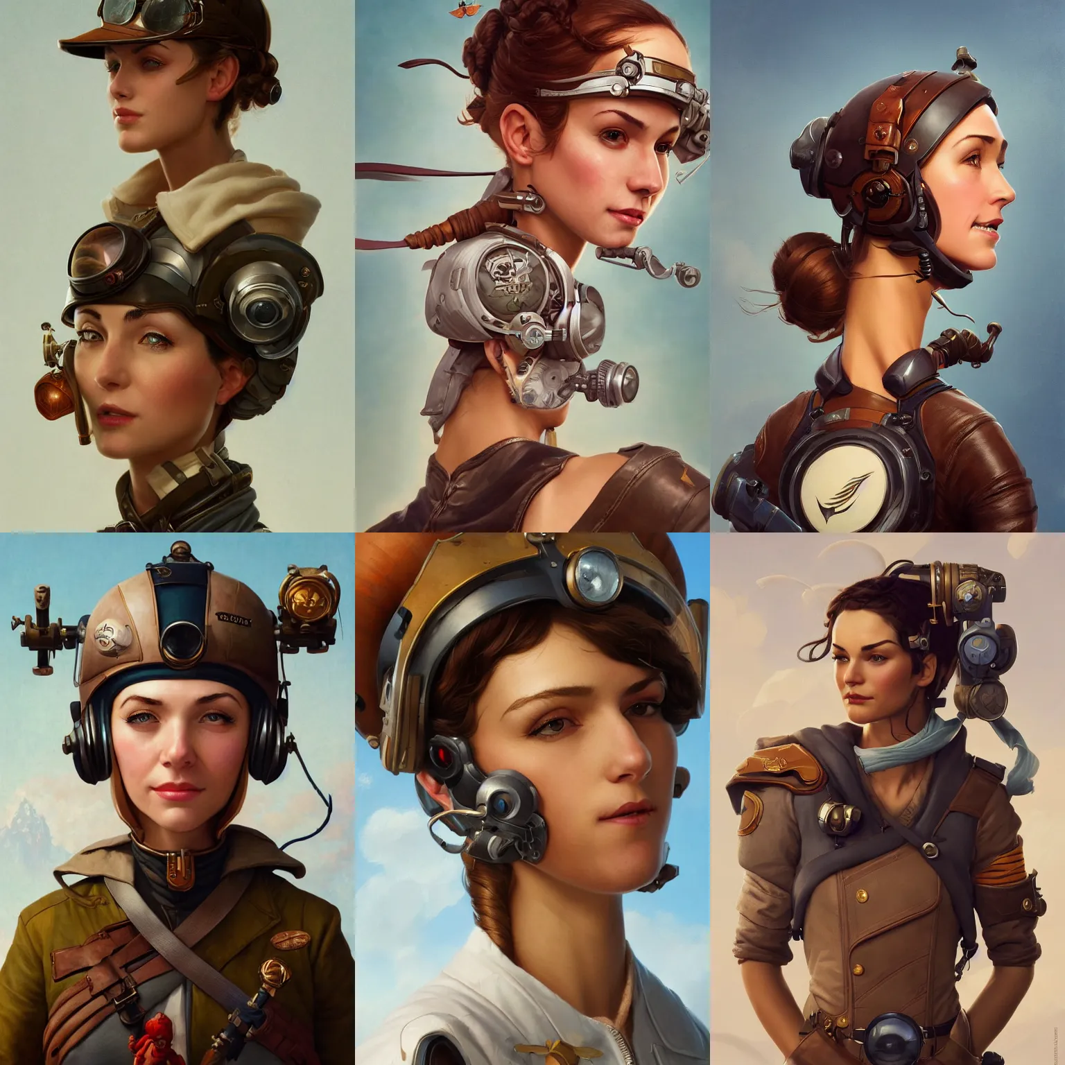 Prompt: a cute female air pirate on white background, intricate, highly detailed, digital painting, artstation, concept art, smooth, sharp focus, illustration, art by norman rockwell, emiliano ponzi, andrey remnev, yoann lossel, aaron jasinski, 8 k