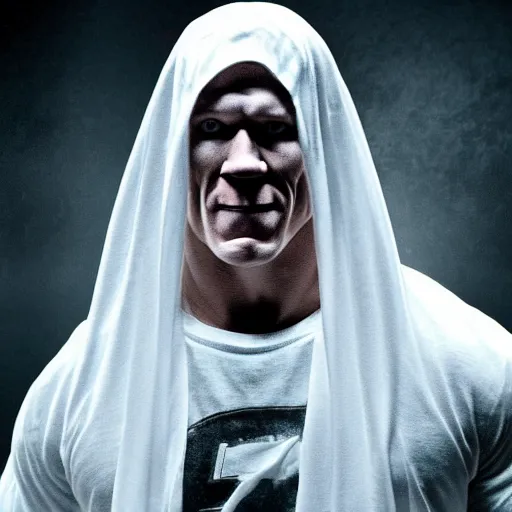 Image similar to john cena as a ghost, you cant see john cena, john cena is invisible to people