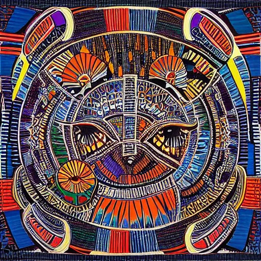 Image similar to Abstract expressionist painting detailed intricate patterns of African tribal masks