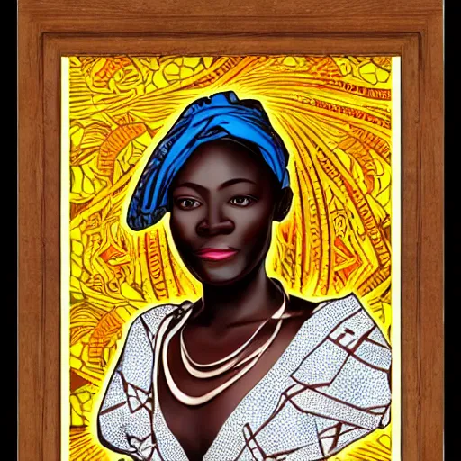 Image similar to ghanian woman from ghana art nouveau art