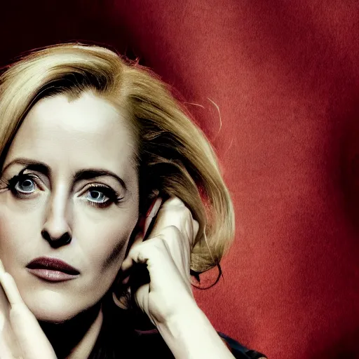 Prompt: gillian anderson portrait, arcane netflix, arcane jayce, arcane vi, arcane jinx, concept portrait, riot, acrace catoon, detailed expression, high quality, cinematic lighting, fantasy, reflective, spotlight, digital artwork