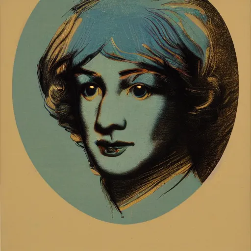 Image similar to tired by andy warhol, by edwin henry landseer warm blue, costume. a illustration of a large eye that is looking directly at the viewer. the eye is composed of a myriad of colors & patterns, & it is surrounded by smaller eyes.