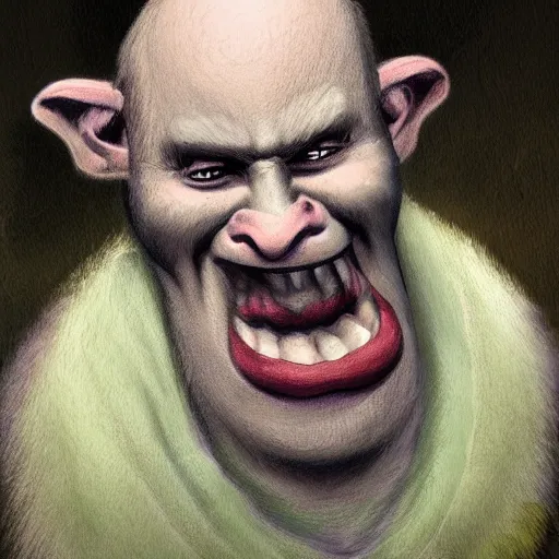 Prompt: A troll, portrait artwork by Grady Frederick , arstation,