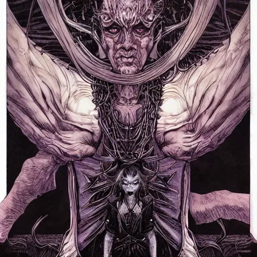 Prompt: portrait of the unseen elder vampire from wicher 3, symmetrical, by yoichi hatakenaka, masamune shirow, josan gonzales and dan mumford, ayami kojima, takato yamamoto, barclay shaw, karol bak, yukito kishiro