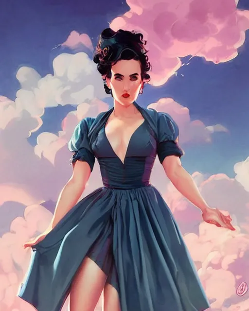 Image similar to a pin up and beautiful fashion charming dreamlke jennifer connelly, symmetrical face symmetrical eyes, character art, art by artgerm lau and wlop and and ilya kuvshinov and john singer sargent, joshua middleton comic art