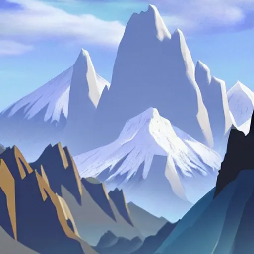 Image similar to A mountain, in the style of Avatar: The Last Airbender