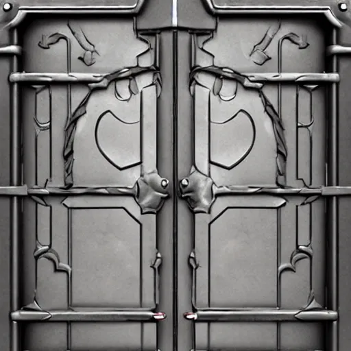 Image similar to cartoon style iron arc gate door texture,, matte painting, 2 d texture