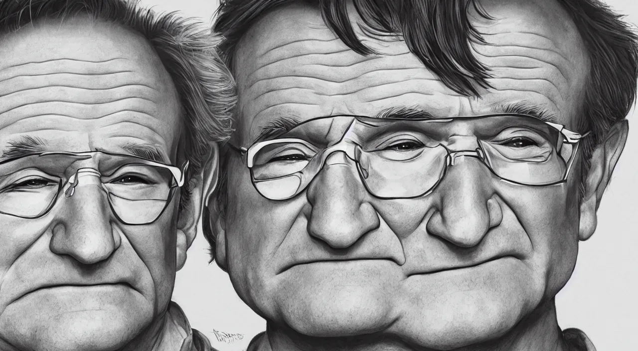 Image similar to (illustration) of Robin Williams, by (((Studio Ghibli))), 8k, face enhance, sharp focus, concept art, smooth