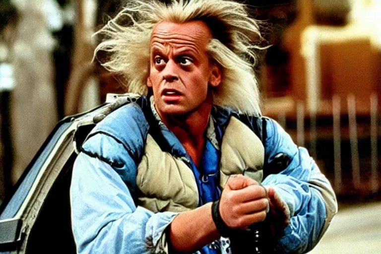 Image similar to movie still ( back to the future ), doc brown