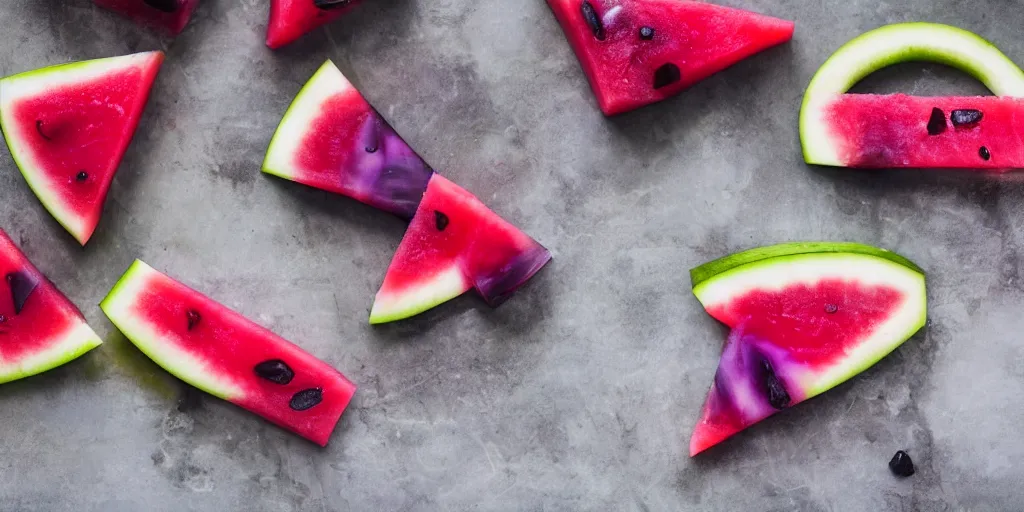 Image similar to purple watermelon slice, food photography