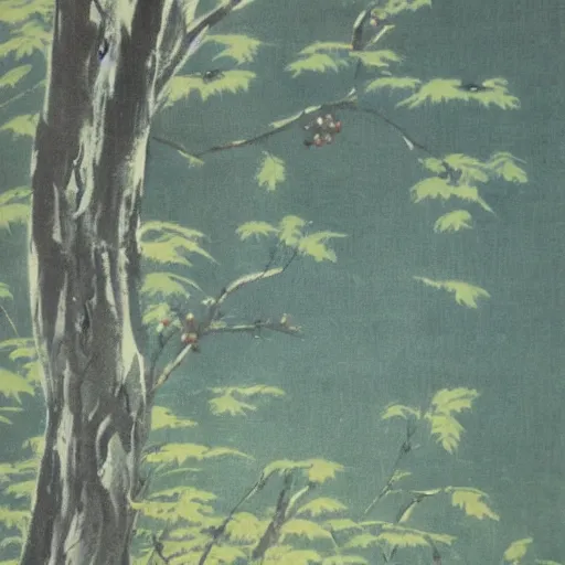 Prompt: beautiful vintage nature painting by isami kondo