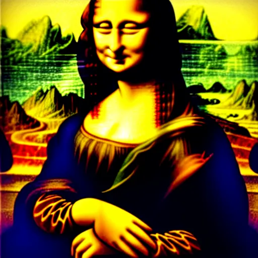 Image similar to mona lisa by lisa frank and jim lee