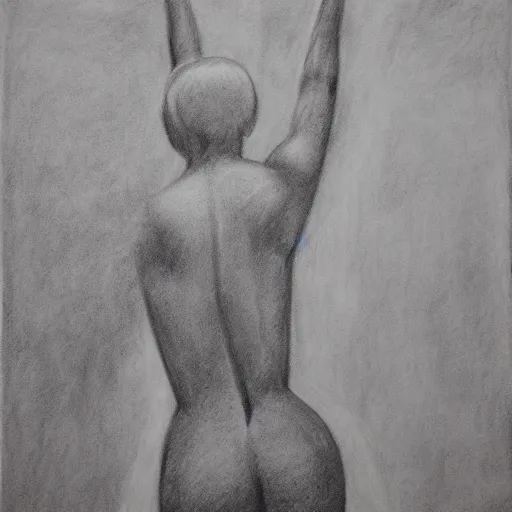 Prompt: of charcoal drawing of dignity , artsy, moma,