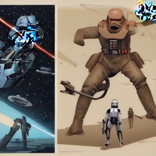 Image similar to original star wars illustrations inspired by ralph mcquarrie, doug chiang and darren tan