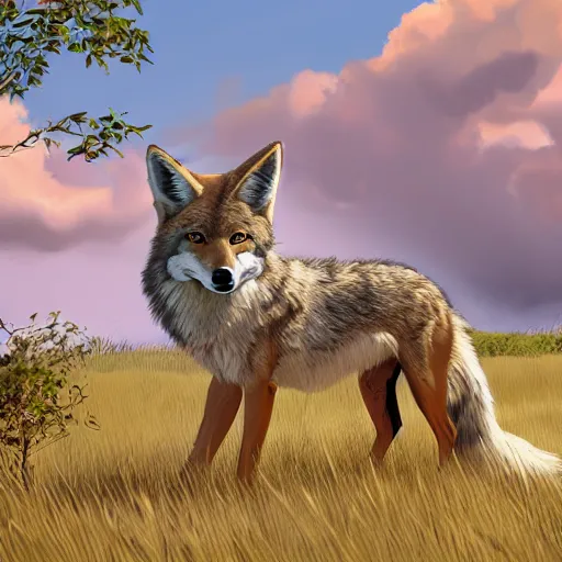 Prompt: a coyote sanctuary, featured on artstation