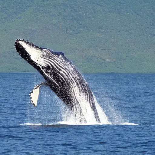 Prompt: humpback whale jumping out of the water with a giraffe in it's mouth