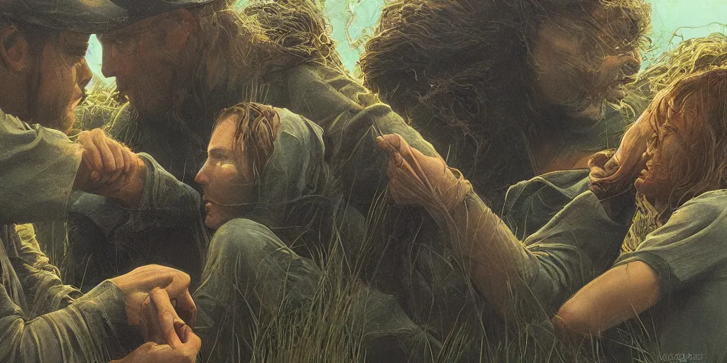 Prompt: Concept Art of cinematography of Terrence Malick film by Michael Whelan