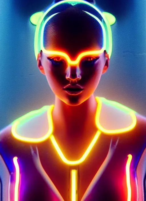 Image similar to a highly detailed long shot photo of sensual female humanoid with freckles cheeks, futurism, cyber neon lighting, detailed futuristic jewelry, futuristic glossy latex suit, profile posing, hyper photorealistic, crispy quality, digital photography, trending in pinterest, cinematic, 4 k ultra hd, art by pascal blanche, art by greg rutkowski, art by artgerm,