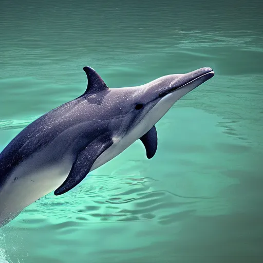 Prompt: friendly dolphin wearing a crown in a dappled sunlit ocean, hyper detailed, photorealistic, octane render, 8k, nature photography