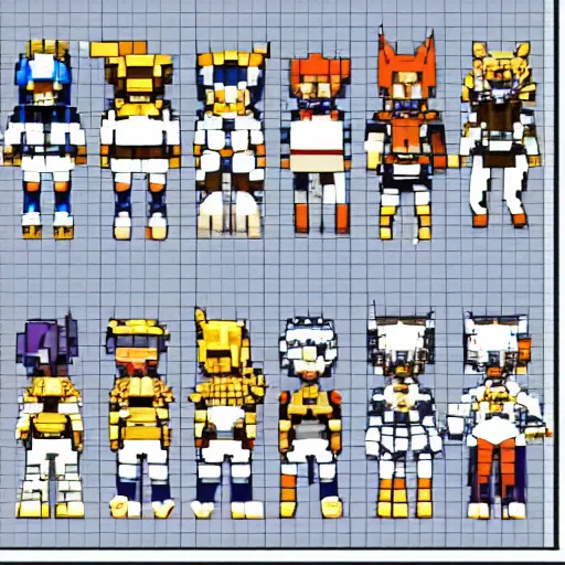 Prompt: Digimon orthographic isometric sprite sheet