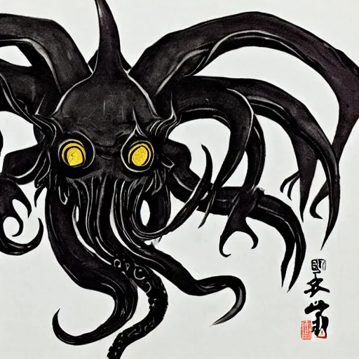 Image similar to cthulhu by qi baishi