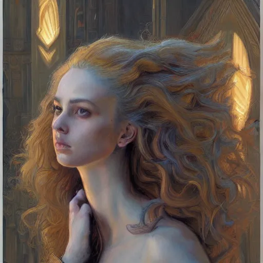 Prompt: a painting in the style of donato giancola, and in the style of charlie bowater, and in the style of jules ferdinand jacquemart. symmetry, smooth, sharp focus, semi - realism.