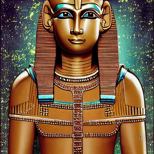 Prompt: anubis, egyptian art, lying in bed, sparkles all around, fantasy digital art, wow, stunning, hight quality