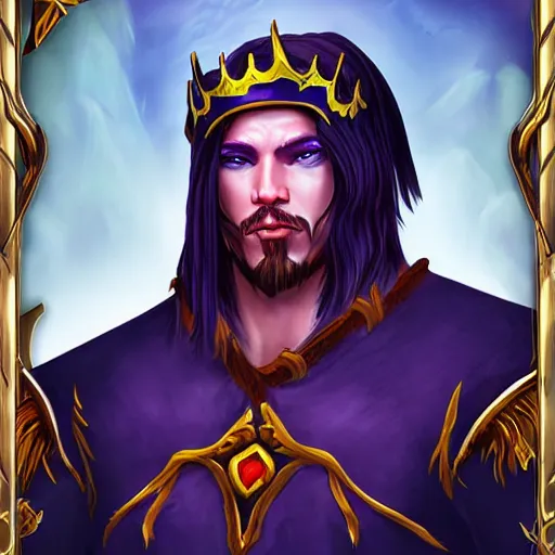 Image similar to king of crows world of warcraft hero portrait