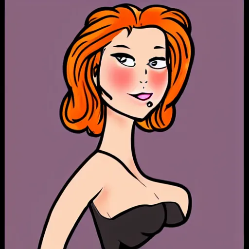 Image similar to flirty redhead, comic style,