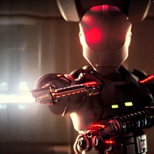 Image similar to movie still of a cyborg, cinematic composition, cinematic light, by edgar wright