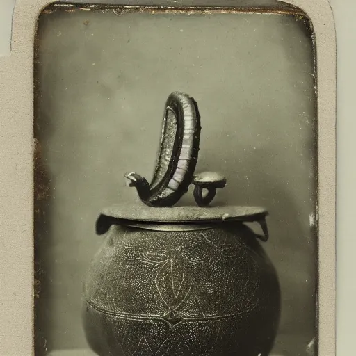 Image similar to Tintype photography of exotic objects, magic objects, ethnographic museum, indigenous, salvaje, nature and culture, 1920s studio lighting.