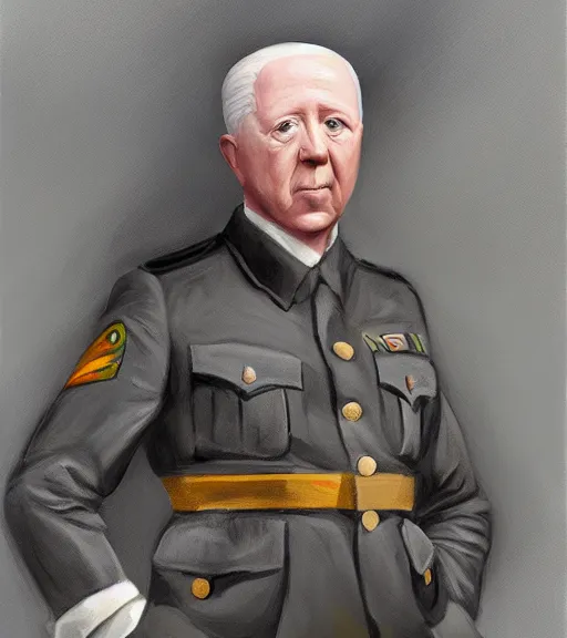 Prompt: george s patton as a sheep, digital oil painting, trending on furaffinity