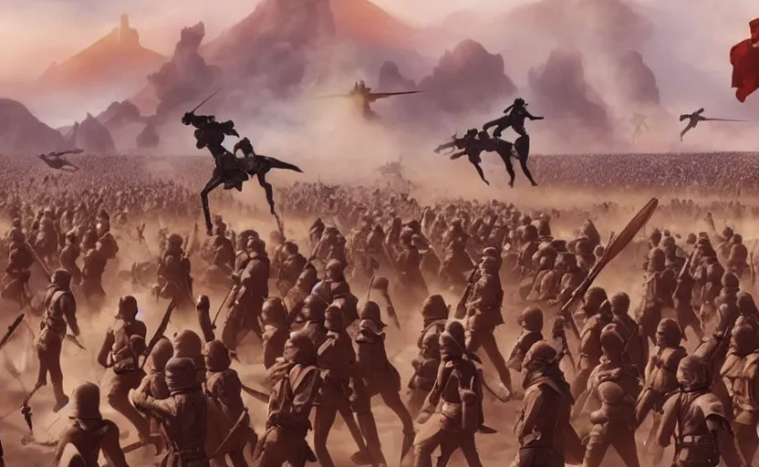 Prompt: liberty leading the people, battle of geonosis