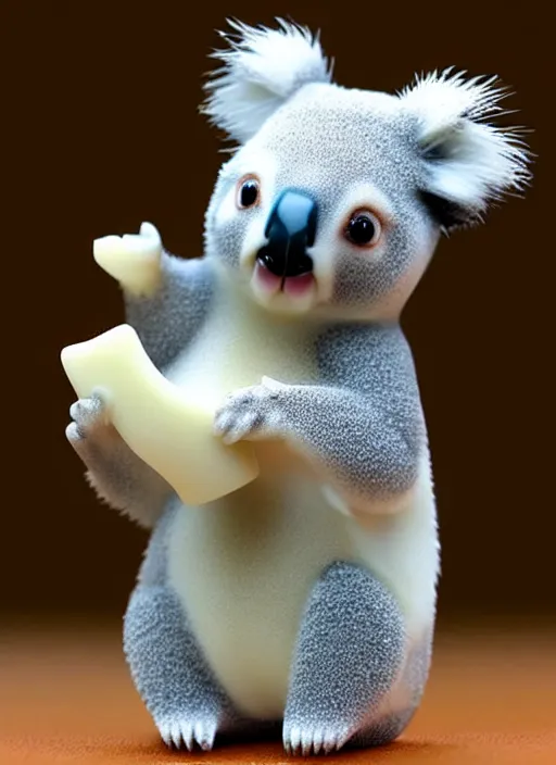 Image similar to 80mm resin detailed miniature of fluffy koala, Product Introduction Photos, 4K, Full body, simple background