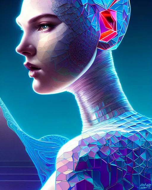 Prompt: ultra detailed, beautiful female android, deity, side portrait, sharp focus, highly detailed vfx portrait, scribble art, speed painting, geometric shapes, global illumination, by james jean and moebius!! and artgerm and liam brazier and victo ngai and tristan eaton. detailed, vector art, digital illustration, concept art. 8 k, hdr