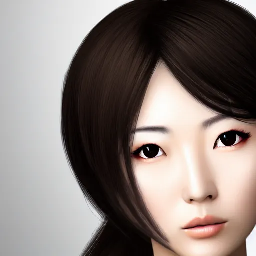 Prompt: pretty Japanese woman, headshot, 3/4 face turn, soft lights, photorealistic