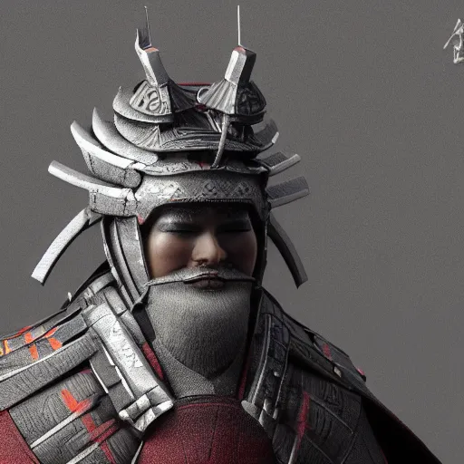 Image similar to 'a sketch to a samurai ,octane render, artstation , highly detailded'