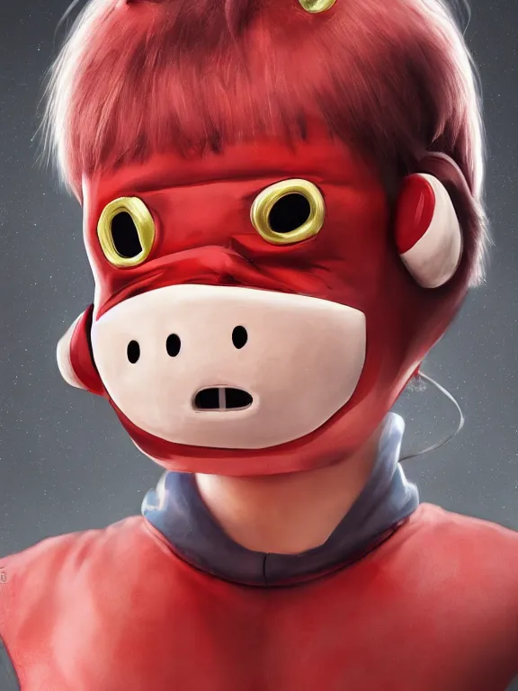 Image similar to Medama-Oyaji boy. cyclops kigurumi mask. Realistic. Key Art. Fantasy Illustration. award winning, Artstation, intricate details, Hyperdetailed, 8k resolution. Kawaii. Octane Render. Hyper Real