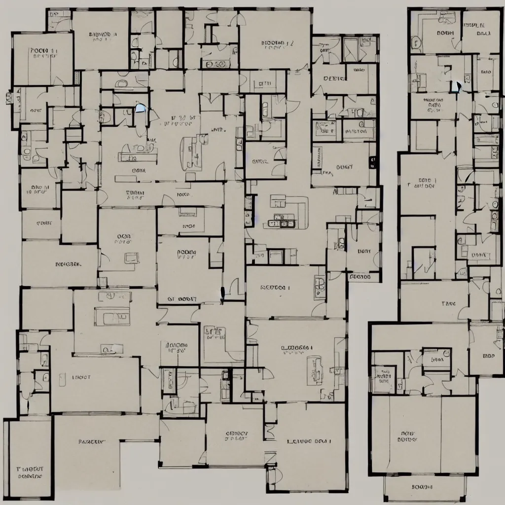 Prompt: an ordinary floor plan of a house with each room clearly labeled