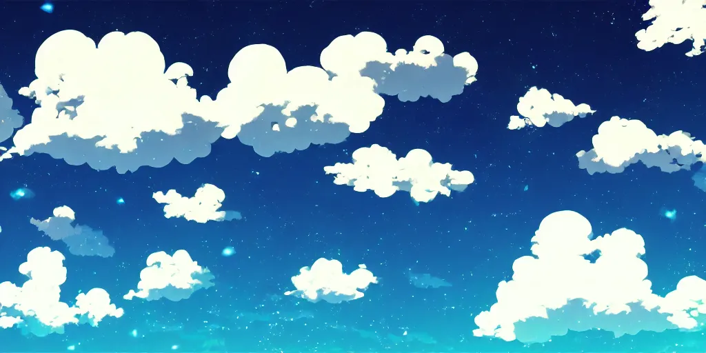 Image similar to A background for an anime-themed social media profile sky bright clouds bloom effect from Skyrim blender studio ghibli clouds