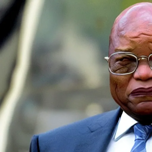 Image similar to Game still of Jacob Zuma as a character in GTA loading screen