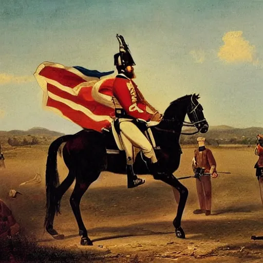 Image similar to cavalry of Robert E Lee, american civil war style painting (1862)