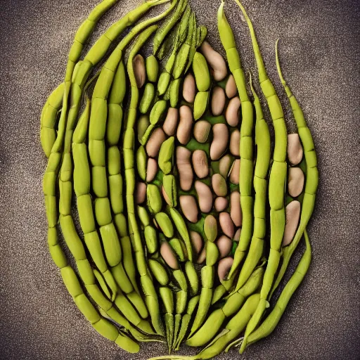 Prompt: hyperrealistic dslr film still of legumes arranged as! jeff goldblum!, stunning 8 k octane comprehensive 3 d render, inspired by istvan sandorfi & greg rutkowski & unreal engine, perfect symmetry, dim volumetric cinematic lighting, extremely hyper - detailed, incredibly real lifelike attributes & flesh texture, intricate, masterpiece, artstation, stunning