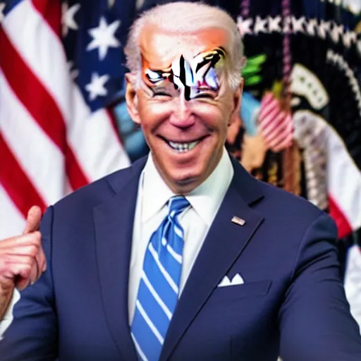 Prompt: a high quality realistic HD photograph of Joe Biden extremely high, intoxicated, tripping on LSD