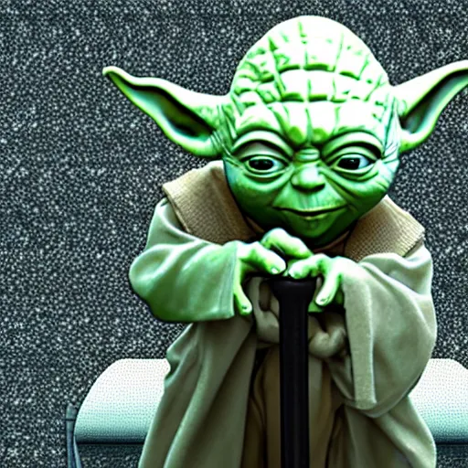 Image similar to yoda on the toilet