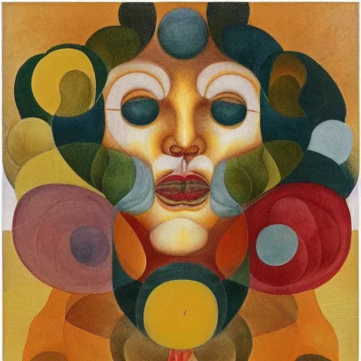 Image similar to floral face portrait by leonetto cappiello and wojciech siudmak and ernst fuchs, anni albers, oil on canvas