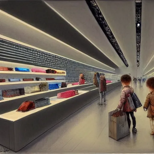 Prompt: (2030s flagship retail interior Samsung Microsoft Apple.) by Jean-Baptiste Monge !!!!!!!!!!!!!!!!!!!!!!!!!!!