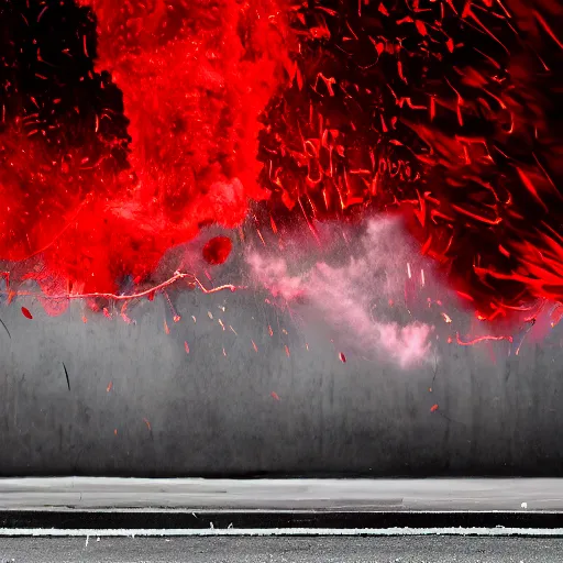 Image similar to emotions, furious movement, red, heat, anger, explosion, disaster