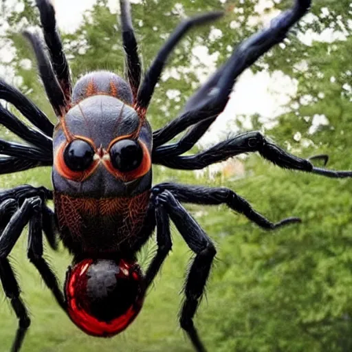 Image similar to a gigantic spider eating a human head